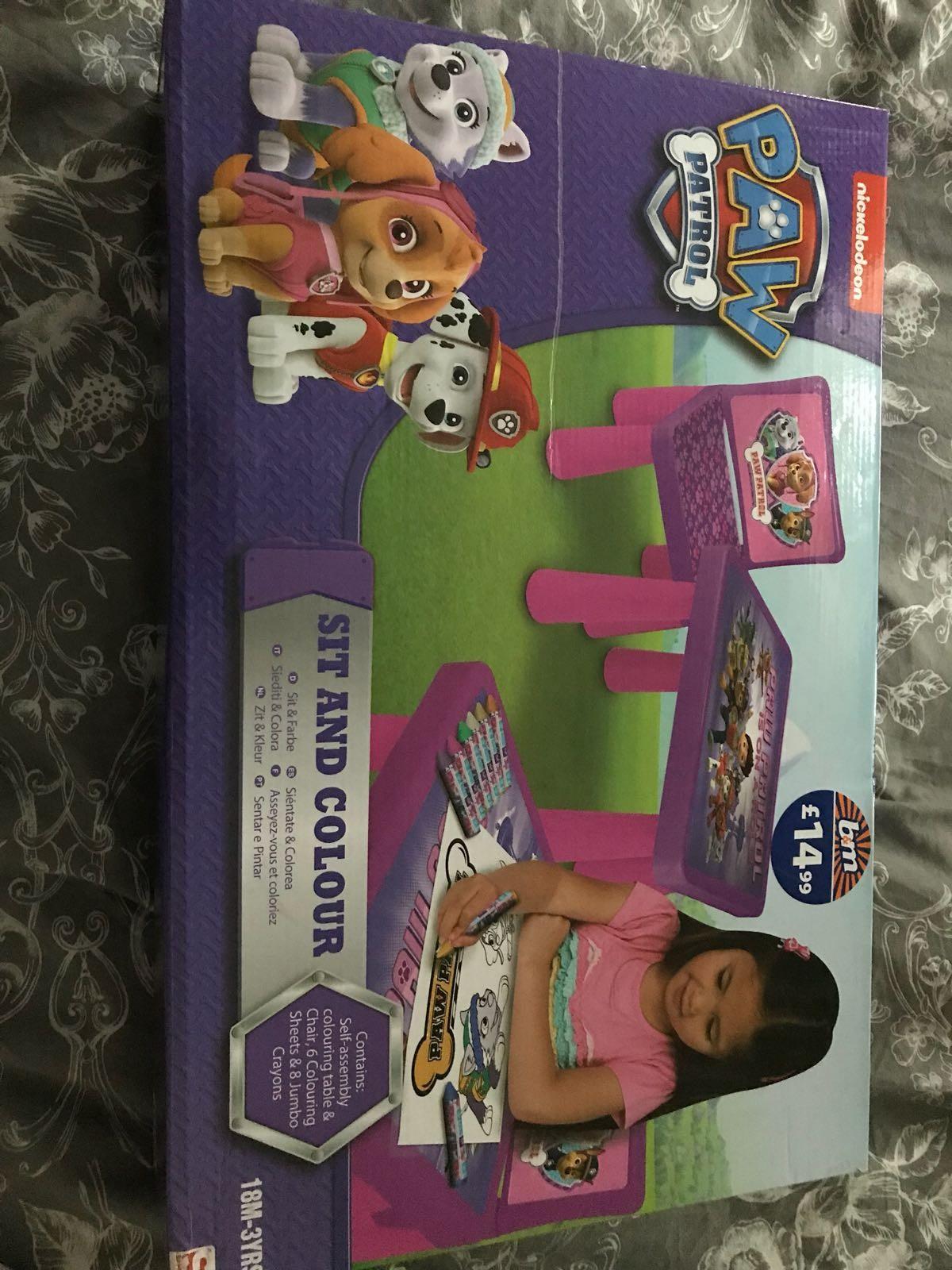 Paw Patrol Colouring Table And Chair In Dy Sandwell F R Zum