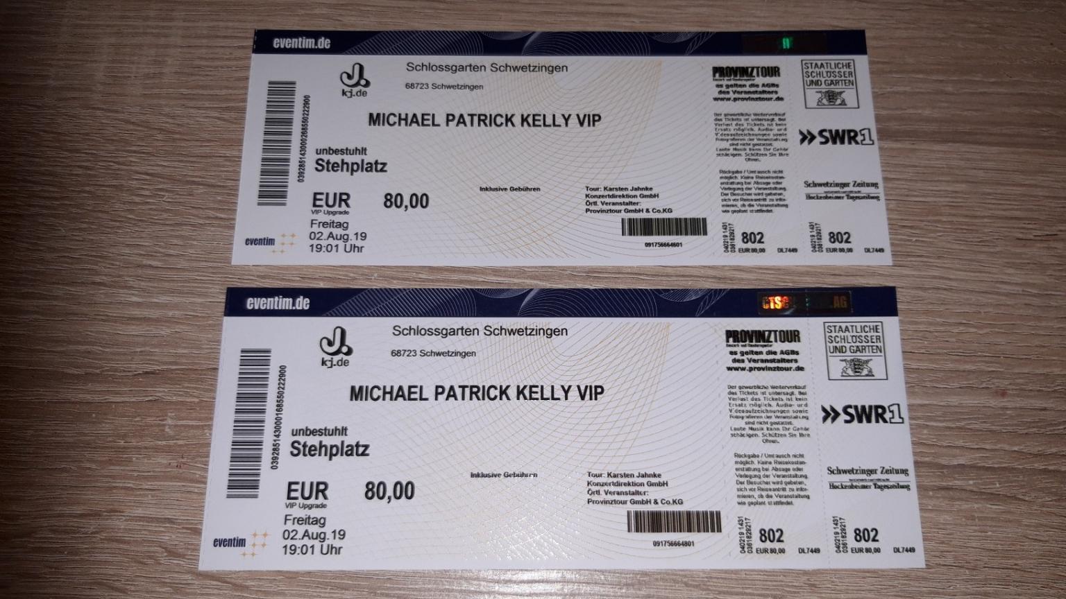 Michael Patrick Kelly Konzert Karten Vip In Speyer F R