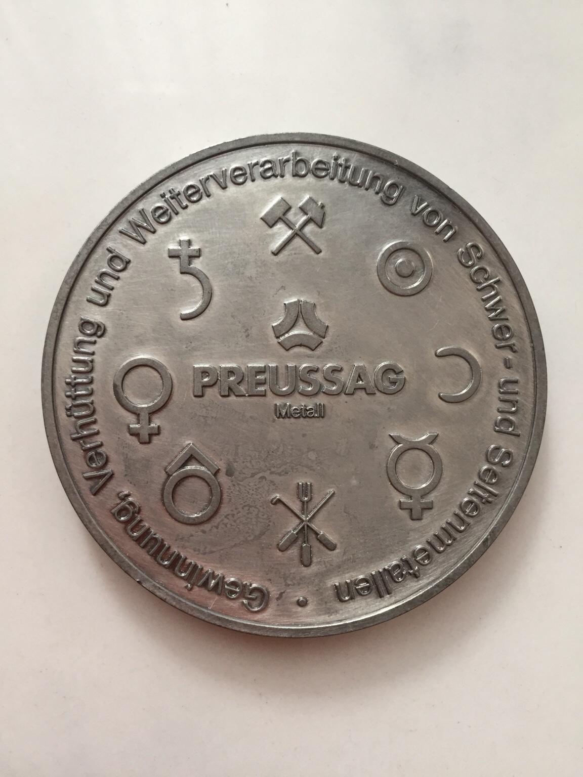 Medaille der Preussag AG Metall in 67227 Frankenthal Pfalz für 26 00