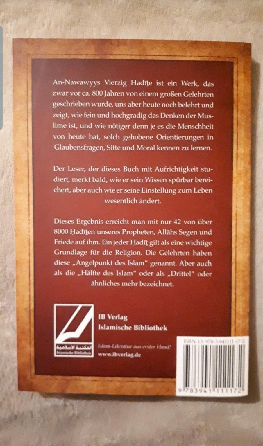 ISLAM BUCH AN NAWAWYYS VIERZIG HADITHE in 98634 Wasungen für 7 00