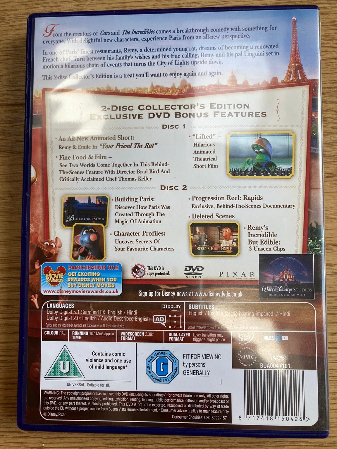 Walt Disney Pixar Ratatouille DVD in L35 Knowsley für 2 00 zum