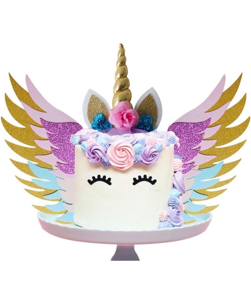 Einhorn Cake Topper Set mit Flügeln in 5252 Aspach für 10 00 zum