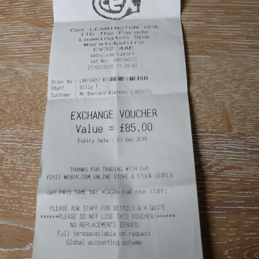 CEX VOUCHER in CV34 Warwick für £ 80,00 zum Verkauf | Shpock AT