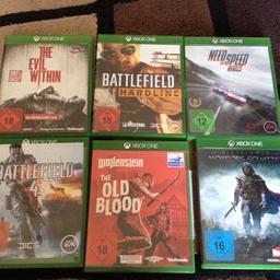 The evil within
Battlefield Hardline
Need for Speed rivals
Battlfield 4
Wolfenstein the old blood
Mordors Schatten
Pro Game 10 €