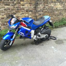 Sat in storage for 6yrs before being put back on the road, with new RUNNER and ROLLERS, new BREAKING SYSTEM front and back, new PADS, all OIL and FLUIDS drained and changed, all NEW FILTERS, oil, fuel and air NEW spark plug and had the carb cleaned.... Tax and mot until September 2017.... Runs brilliant, really quick bike that's been looked after