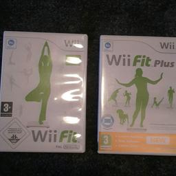 Wii fit and Wii fit plus. Need fit board to play. Good condition
