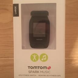 Tom tom spark music gps fitness watch. 
500 songs (3gb)
Auto sleep tracking
Audio performance feedback 
Wireless syncing 
Water resistant 50 Myra
Customisable straps
Ultra slim design 
Indoor training mode
Interval training 

This is new in the box but has been opened to check contents. Comes with 1 year guarantee. £149.99 new.