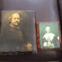 Two old paintings painted on solid wood