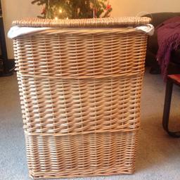 17inches x 22 inches wicker basket with inner liner. Perfect condition.