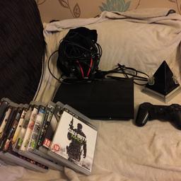 Play station 3 
12gb
Slimline 
Used but it great condition 
Comes with 14 games 
Headset and remote charger

Games - call of duty mw3, call of duty black ops I I, little big planet, Fifa 13,12.11, army of two 40th day, GTA Liberty City, F1 2010, all stars, Sky rim episode 5, battlefield 4, SSX and borderlands 2

Smoke and pet free home 
Collection Market Bosworth