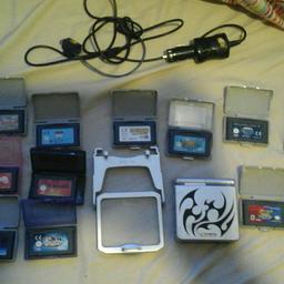 Original gameboy with 13 games only have the car charger and headphone adapter with a cometition pro magnification screen