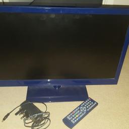 Alba 19" TV with built in DVD player. Remote control. Colour Blue.
