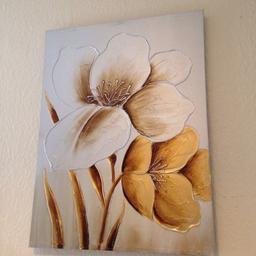 Sliver and gold flower canvas
