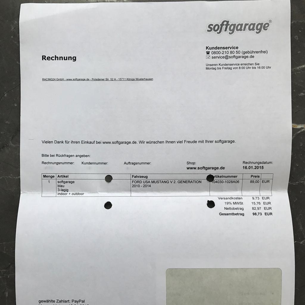 Ford Mustang Abdeckplane von Softgarage in 88045 Friedrichshafen für 59,00  € zum Verkauf