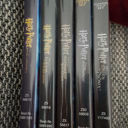 Ich biete hier 5 DVD'S aus der Harry Potter Reihe.

Teil 1 - 5

Im Paket oder einzeln möglich.

Ich tausche auch.

Macht mir bitte Angebote.