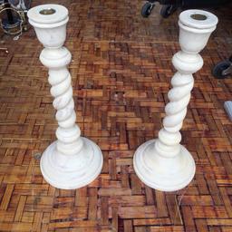 A pair of Beautiful vintage wooden candles.  Lovely design - 
12 inches heigh