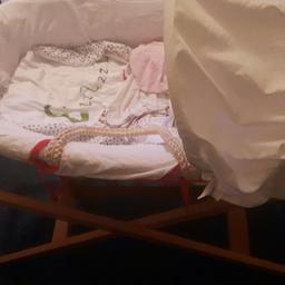 Moses basket and stand with moses basket sheets. 
In really good condition. 15 but open to offers would like gone asap
