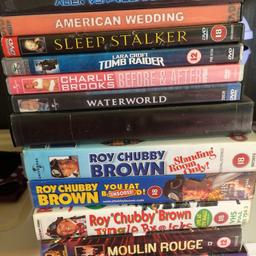 3 chubby brown videos 1 moulin rouge 1 titanic video 1 arachnophobia video 7 DVDs if you want them
