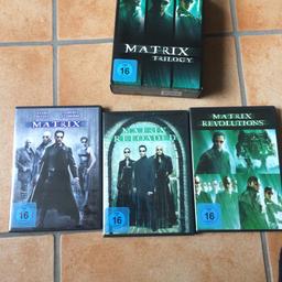 dvd's einwandfrei,
alle 3 teile der matrix trilogy in einer box. nur 2 oder 3 mal angeschaut.