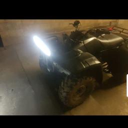 A great piece of kit!!!!!
Restored and 're sprayed in raptor black.
LED marker lights, side lights and LED light bar
Tow bar on rear.
Prop driven.
The quad will literally drive anywhere, we have had so much fun off roading and never once got stuck.
I have put recovery LED strobes on the quad.
The carb has been stripped, cleaned and made sure everything is working as it should. There is a full service history on the quad.
For more information contact me on 07984539689