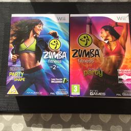 2x Nintendo Wii Fitness Games "Join The Party 505 GAMES including Zumba Fitness Belt" Zumba Fitness 2 "Party Yourself into shape" Also including Fitness belt. Item can be posted.