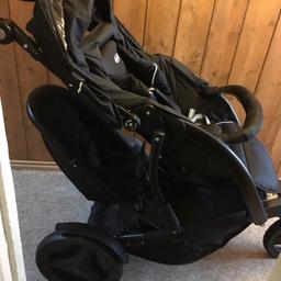 This is a double or single buggy, it is as new hardly used very versatile buggy. It comes with rain cover, instructions and bag for the wheels or the rain cover.

The wheels all pop on and off very easily and quickly allowing for easy storage and meaning the buggy will fit in the smallest boot.

RRP 198.00

I'm happy to email more photos.