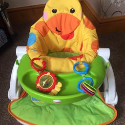 Hi selling this as no longer needed only used 4-5 times excellent condition, comes with 2 toys attached which are removable, tray which is also removable , instructions and box, removable seat is machine washable and folds away for easy storage