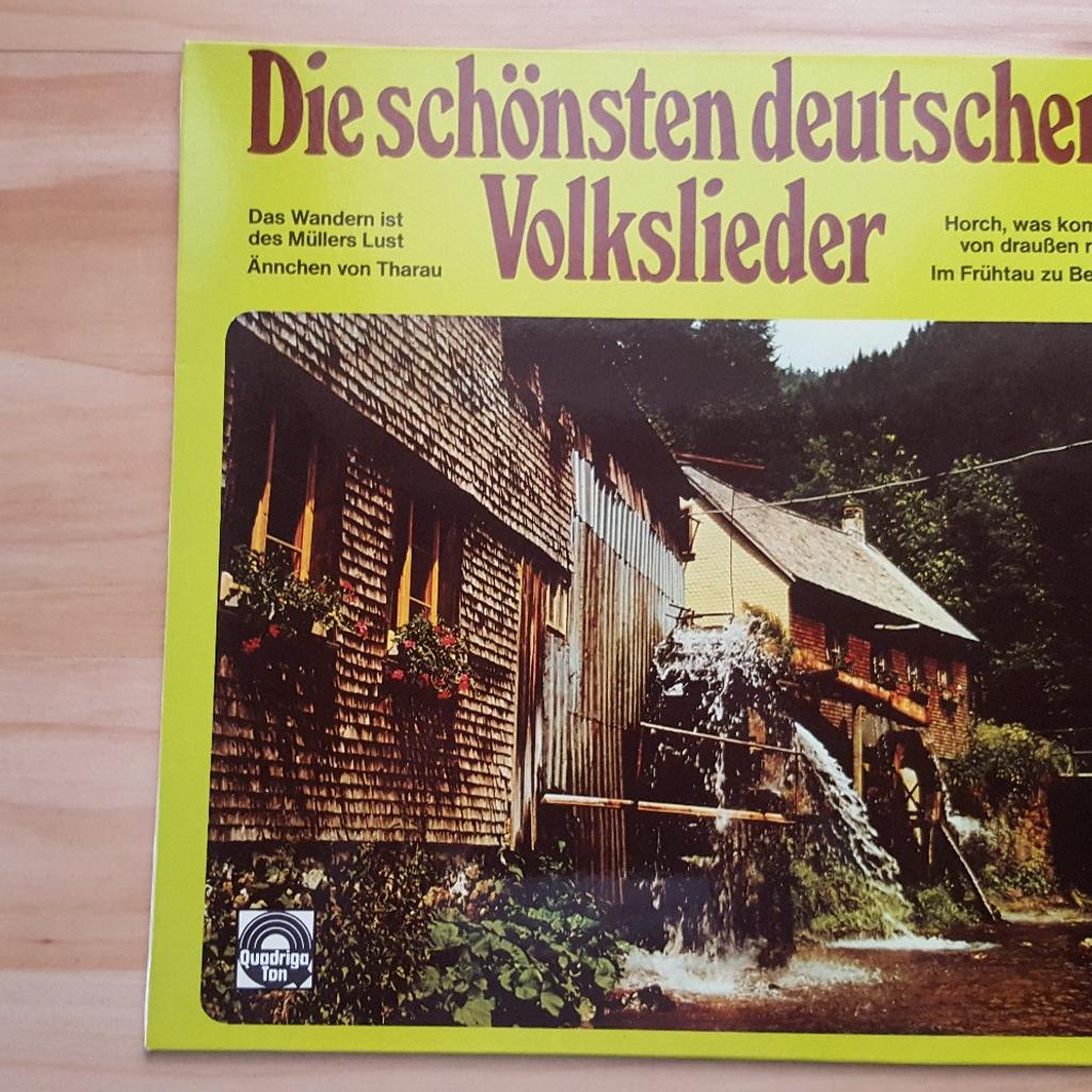 Schallplatte, die schönsten deutschen Volkslieder, bespielt, mit Schutzhülle, Coverhülle mit Gebrauchsspuren,Nichtraucher Haushalt ,keine Tiere, Abholung, KEIN VERSAND,