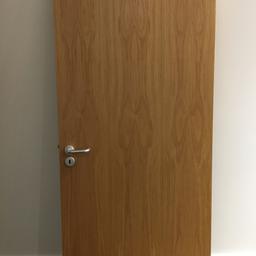 Used Office fire door half hour burn with handles and latches size 84 x 198 cms 4.5 thick