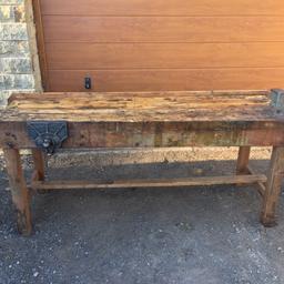 Pine work bench with record wood vice and Woden engineers vice both in good working condition
6-6 long
Delivery possible