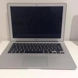 This Macbook Air is fully functional, it comes with its original charger . I bought this directly from Apple in 2013.
It has never had any technical problems, and successfully runs the latest OS. The screen, keyboard and touchpad are in excellent condition. The battery life is now around 5-6 hours for normal use without a charger.
Processor: 1.8GHz intel core i5
Memory: 4 GB 1600 MHz DDR3
It has been an excellent computer for me, I am selling it as I now need a more powerful computer for work.