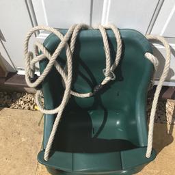 Used toddler swing. No straps but to be honest we never used them anyway as the centre bar held our daughter in fine until she got too big at about age 3.5.