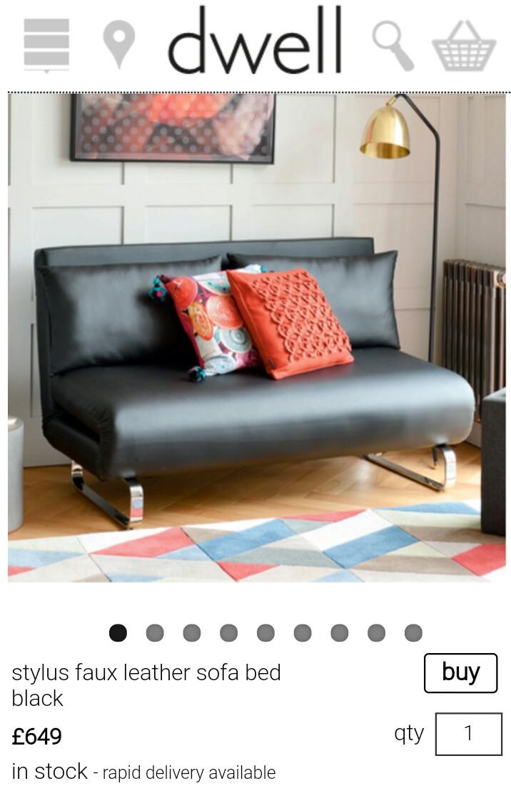 Stylus Faux Leather Sofa Bed White Matttroy