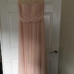 Long peachy/pink dress suitable for wedding christening or evening wear worn once size 16