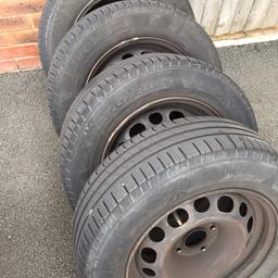 4 of 195/65 R15 rims and tyres. 2 tyres are good other 2 worn on edges- but you may need just rims.