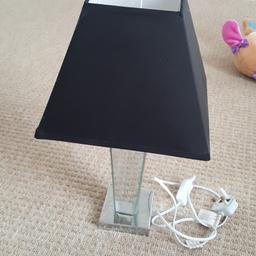 Mirrored table lamp with black shade. Excellent condition just have no use for it at the moment.