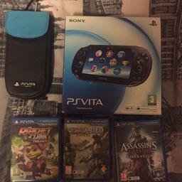 PSVITA Console and Bundle

***************MAKE OFFERS***************

Comes with:
fully working PSVita Console
Original Box
Original Manuals and leaflets
Carry case
Ratchet and Clank Trilogy Game in box and with manual
Uncharted Golden Abyss Game in box and with Manila
Assassins Creed Liberation Game in box and with manual

Can be posted for additional fee of £7