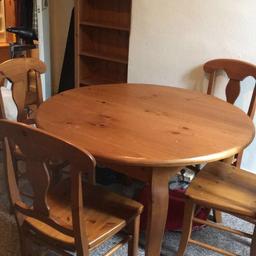 Table with 4 chairs- some marks on the table. Would need re staining