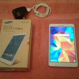 SAMSUNG GALAXY TAB 4.
ABSOLUTE MINT.
SCREEN PROTECTOR AND CASE FROM NEW.
8GB SD CARD INCLUDED..
CHARGER AND BOX..