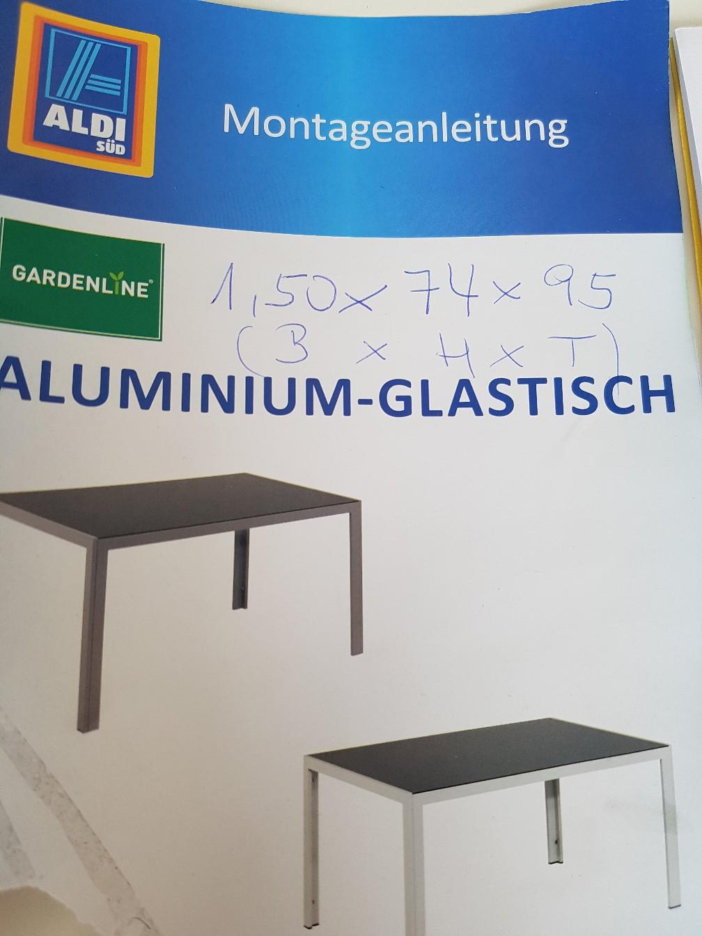 Gardenline Aldi Aluminium Gartentisch in 56154 Boppard für € 55,00 zum