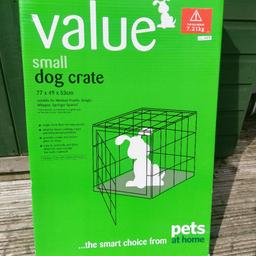 Pets at home, single door dog crate. 

As new condition.

Used only a couple of times for our puppy. 

Suitable for small breed dogs, as per the box guideline. 

Paid £35. Looking for £15.

Collection Corhampton, SO32
