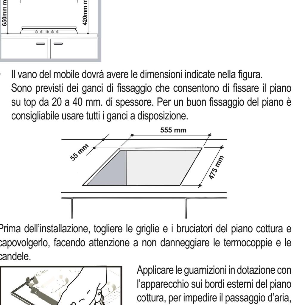 De Longhi YAF46 ASV piano cottura 4 FUOCHI INOX - Romano Incasso