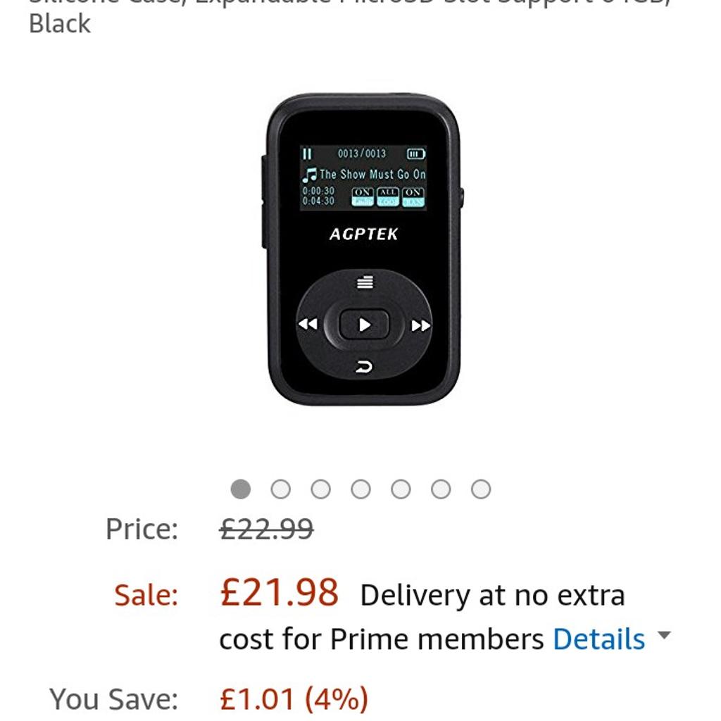 Bluetooth MP3 Player AGPTEK A26, 8GB Sports in B43 Birmingham for £14.