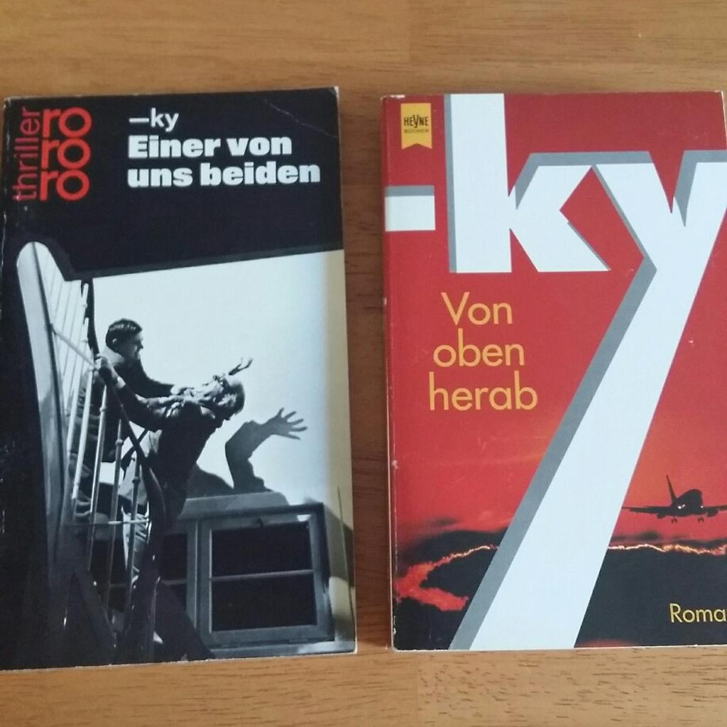 Einer von uns beiden
Thriller
und
Von oben herab
Roman
Von -ky
Zwei Bücher von - ky
Beide zusammen für 2€
😊