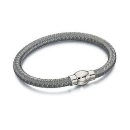 Fred Bennett men's silver and grey woven nylon bracelet with a stainless steel clasp.
Product Code: B4735
Gender: Mens
Type: Bracelet
Colour: Grey / Silver
Material: Nylon / Stainless Steel
Stone Type: N/A
Fasten: Stainless Steel Clasp
Length: 8.50"