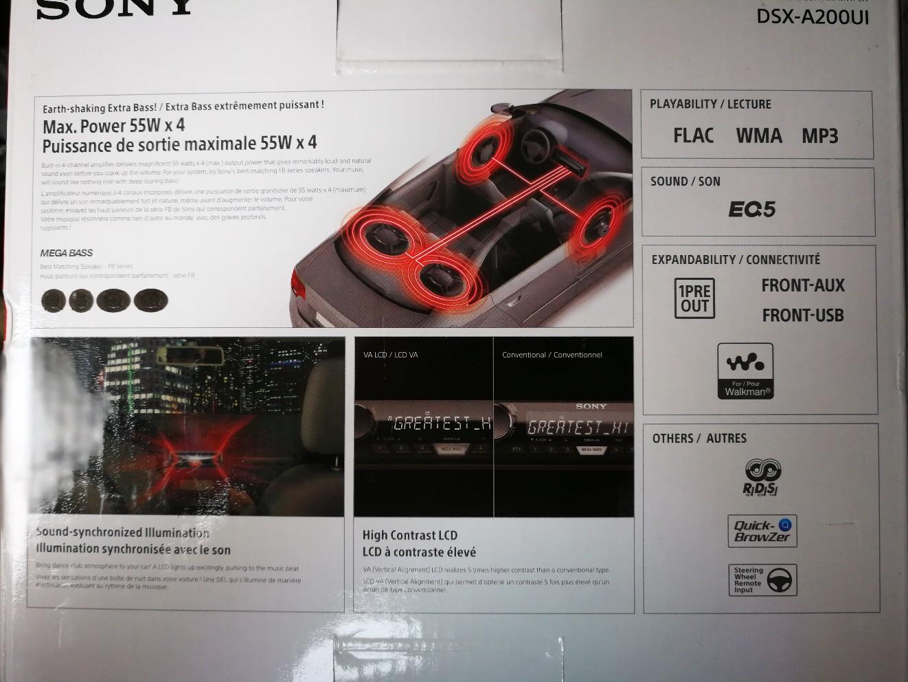 Sony DSX-A200UI Autoradio 55w x 4 Mega Bass in 40223 Düsseldorf für 49