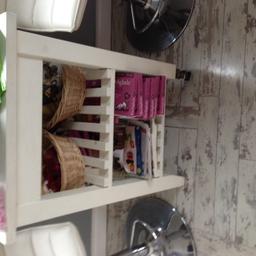 Shabby Chic Cream Butchers Block/Kitchen Trolley - with wheels - contents not included - could easily be repainted