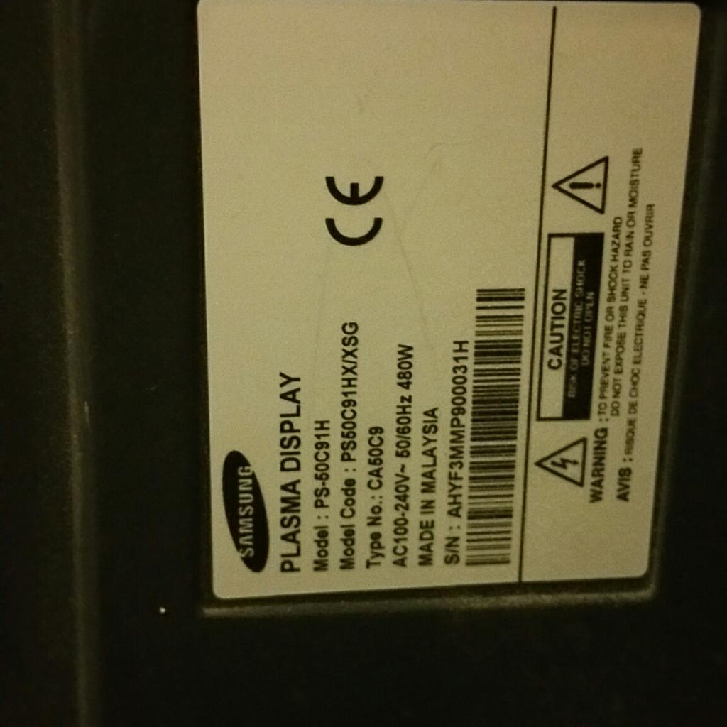 SAMSUNG 50" PLASMA TV spares or repair in LE2 Leicester for £100.00 for
