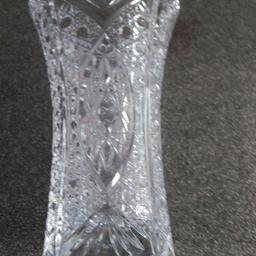Vintage crystal d'Argues 24% genuine lead crystal vase France 7" high. The red in the picture is a reflection from the tiles. Please check out my other items thanx