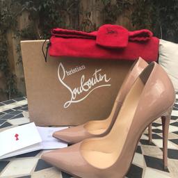 Genuine Christian louboutins in nude patent so kate. Size uk 5. My absolute favourite shoe but I need a slightly bigger size so have no choice but to sell 😩 been worn max 4 times, no damage or defects apart from obvious wear on the bottom. Comes with dust bag and box. Serious interest and offers only.
